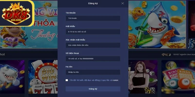 Quy trình đăng ký DK8 rất đơn giản và hoàn toàn miễn phí